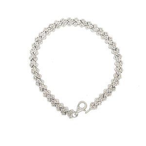 Circular Pattern Bracelet 925 Sterling Silver with Small Diamonds